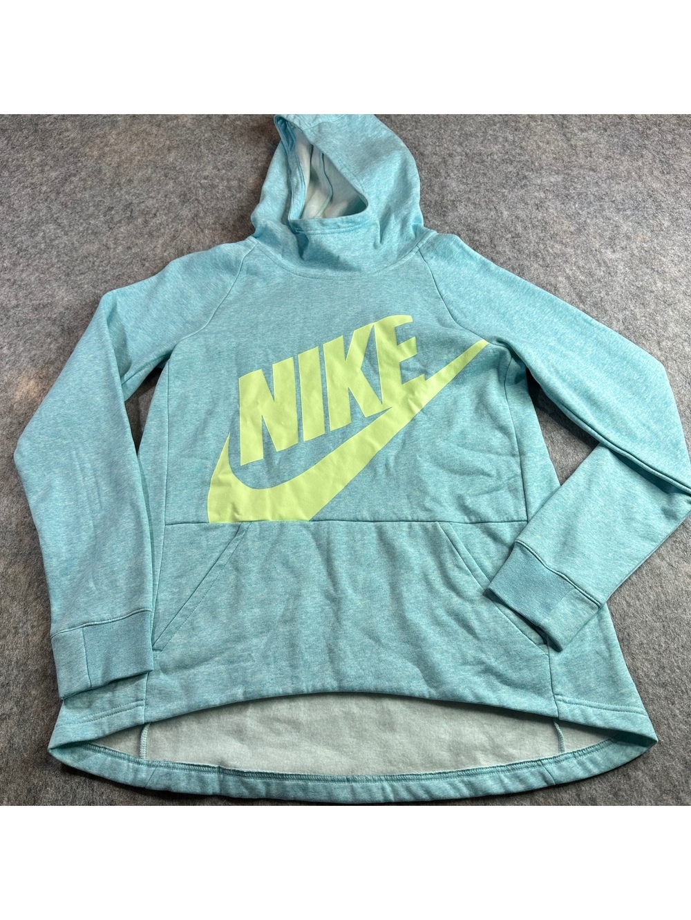 [NWT] Nike Girls Aqua/teal Fleece-lined Hoodie Pullover Neon Activewear XL